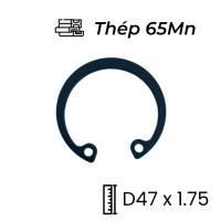 Phe Gài Lỗ Thép 65Mn DIN472 D47x1.75