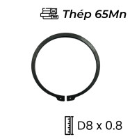 Phe Gài Trục Thép 65Mn DIN471 D8x0.8