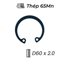 Phe Gài Lỗ Thép 65Mn DIN472 D60x2.0