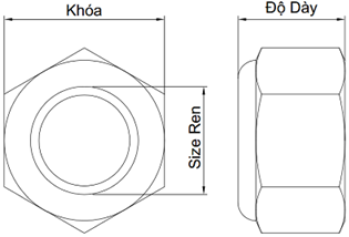 Tán Keo Thép Mạ Kẽm 10.9 DIN985 M18_drawing