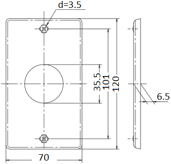 Mặt Nhôm Lỗ Tròn Panasonic Màu Bạc 45.5 mm_drawing