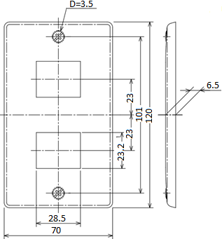 Mặt 2 Kim Loại Panasonic Màu Bạc_drawing