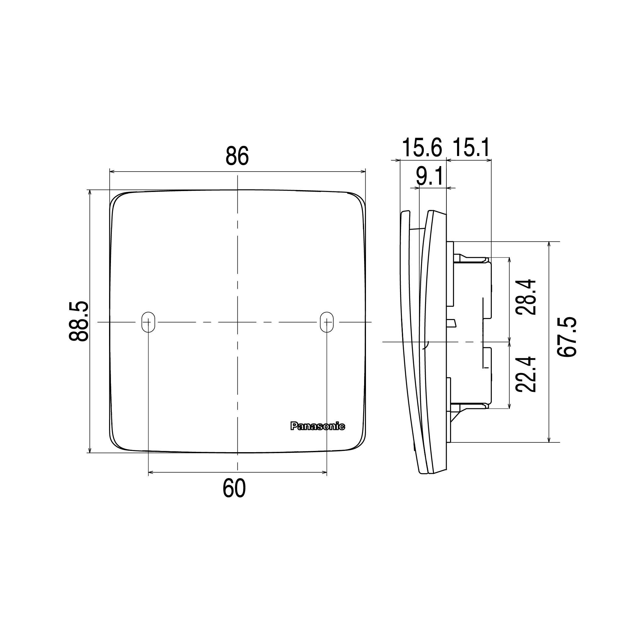 Công Tắc Panasonic WMT501-VN Minerva 1 Chiều_drawing