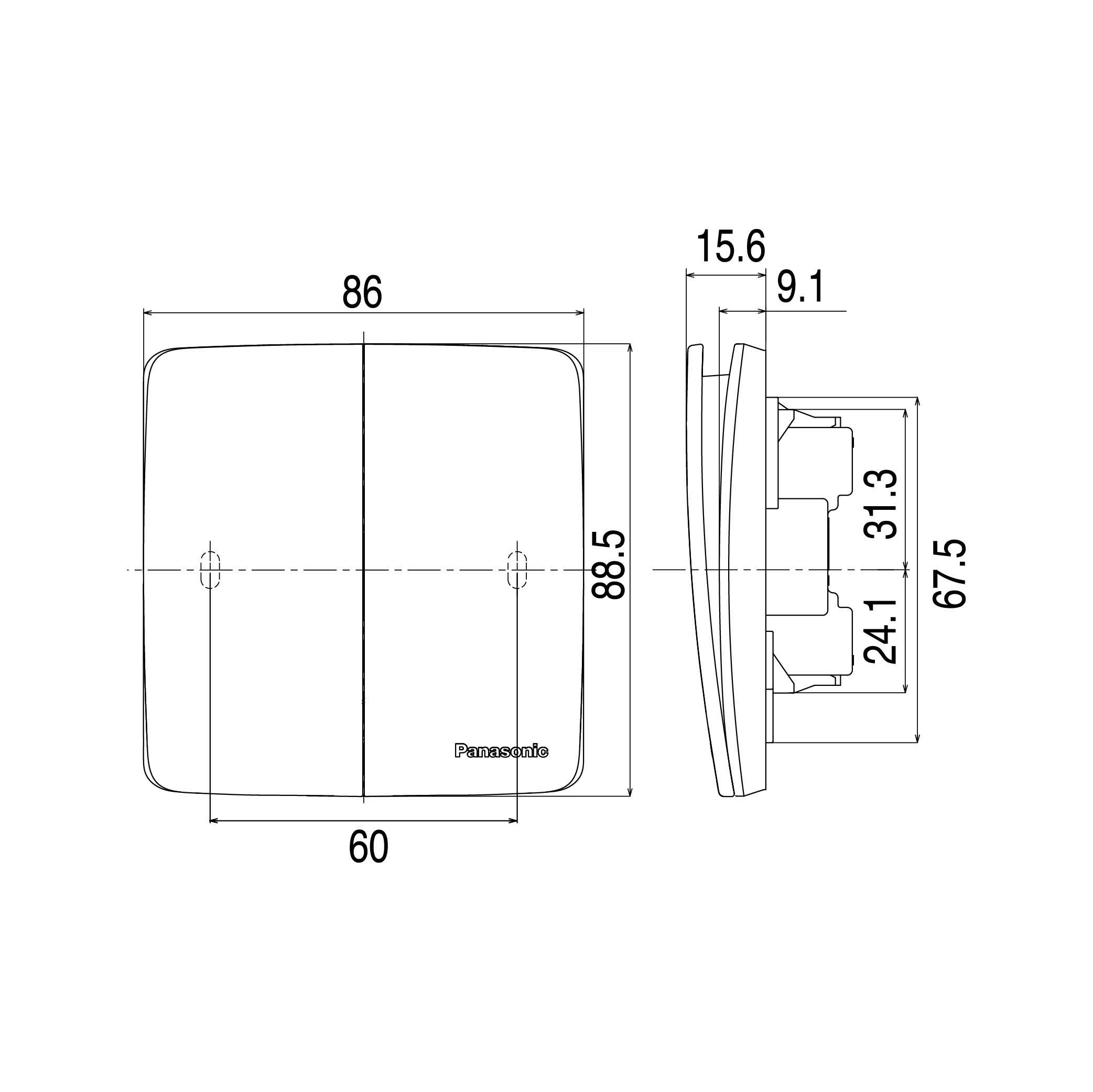 Công Tắc Panasonic WMT596-VN Minerva Đảo Chiều_drawing