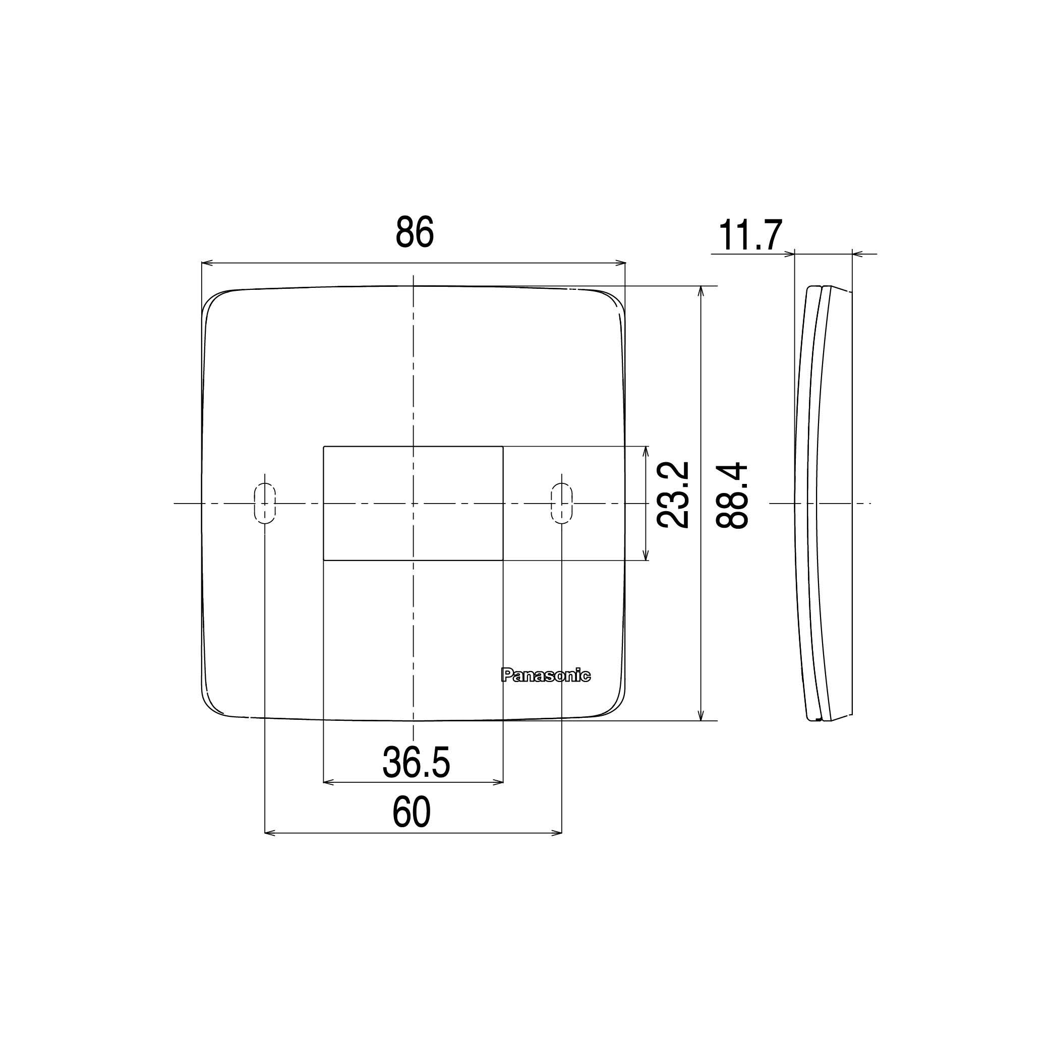 Mặt công Tắc Panasonic WMT7811MYZ-VN Minerva Vuông 1 Thiết Bị_drawing