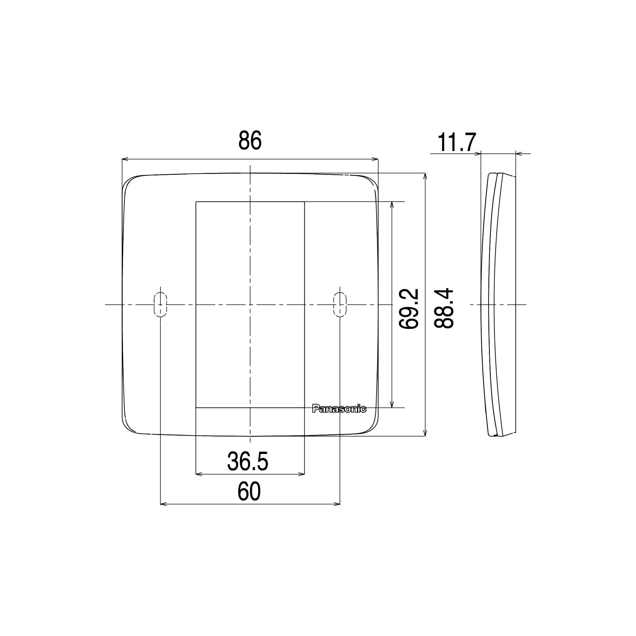 Mặt Công Tắc Panasonic WMT7813-VN Minerva Vuông 3 Thiết Bị_drawing