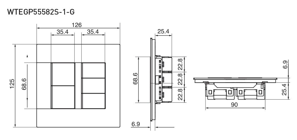 Công Tắc Panasonic WTEGP55582S‑1‑G Dòng Gen-X Có Đèn Báo
_drawing