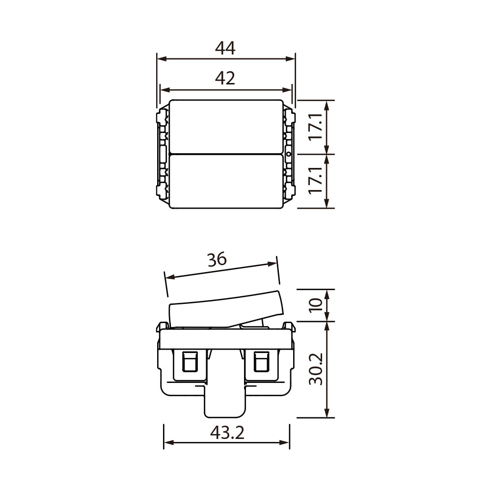 Công Tắc Panasonic WEVH5542-7MYZ Dòng Halumie 2 Chiều_drawing