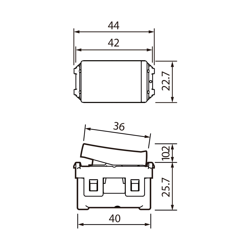 Công Tắc Panasonic WEVH5003 Dòng Halumie 2 Tiếp Điểm_drawing