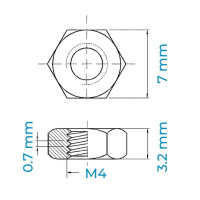 Tán Thép Mạ Kẽm Trắng Cr3+ 8.8 DIN934 M4