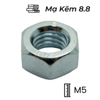 Tán Thép Mạ Kẽm 8.8 DIN934 M5