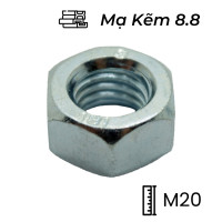 Tán Thép Mạ Kẽm 8.8 DIN934 M20