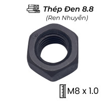 Tán Thép Đen 8.8 DIN934 M8x1.0 Ren Nhuyễn