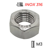 Tán Inox 316 DIN934 M3