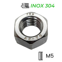 Tán Inox 304 DIN934 M5