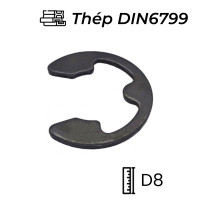 Phe Gài Trục Chữ E Thép DIN6799 D8 (5Cái/Bịch)