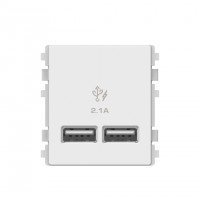 Ổ Sạc Usb 2.1A Đôi Size 2S Màu Trắng 8432Usb_We Zencelo A Schneider