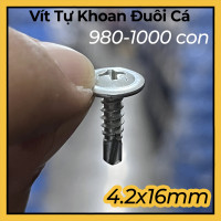 Vít Đuôi Cá Đầu Dù Thép Mạ Kẽm Dinosaur (980-1000 Con) 4.2x16mm (#8-18TPI)