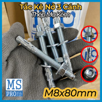Tắc Kê Nở 3 Cánh Thép Mạ Kẽm M8x80
