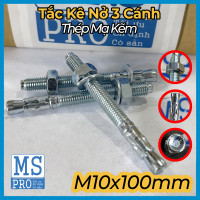 Tắc Kê Nở 3 Cánh Thép Mạ Kẽm M10x100