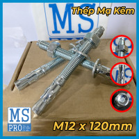 Tắc Kê Nở 3 Cánh Thép Mạ Kẽm M12x120