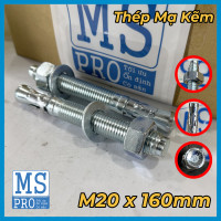 Tắc Kê Nở 3 Cánh Thép Mạ Kẽm M20x160