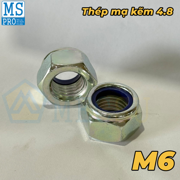 Tán Keo Thép Mạ Kẽm Trắng Cr3+ 4.8 DIN985 M6