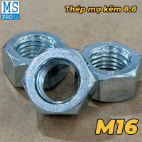 Tán Thép Mạ Kẽm Trắng Cr3+ 8.8 DIN934 M16