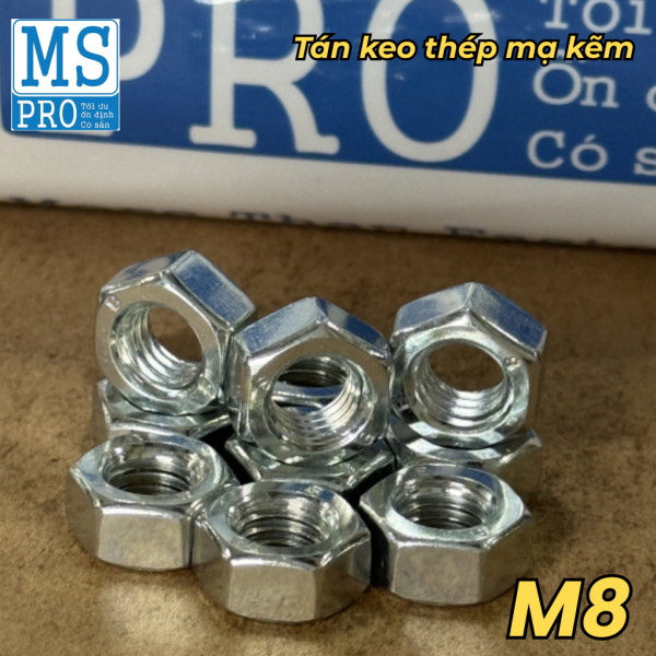 Tán Thép Mạ Kẽm Trắng Cr3+ 8.8 DIN934 M8