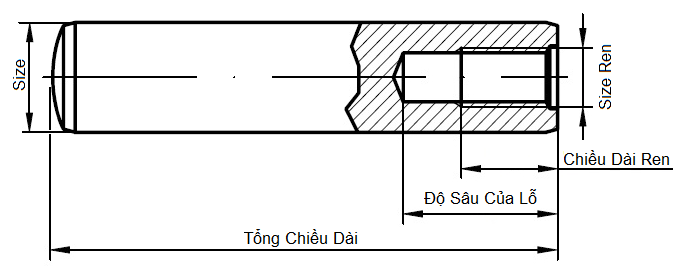 Chốt Định Vị Thép Đen 12.9 DIN7979(D) D8x65_drawing
