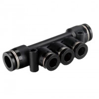 Đầu Nối Khí Chia 3 Phi 8 mm - Phi 6 mm Đen Airtac PKG8-6D