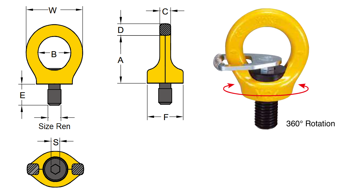 Tai Cẩu (Lifting Key Eye Point) 8-291K-004, M10, 0.4 Tấn, Yoke Đài Loan_drawing