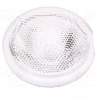 LED lens; round; colourless; 90°; with holder