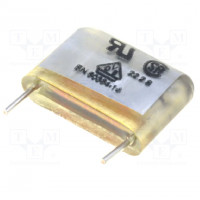 Capacitor: paper; X1; 100nF; 440VAC; Pitch: 25.4mm; ±10%; THT; PMZ203