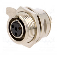 Plug; XLR mini; female; PIN: 3; for cable; soldering; straight