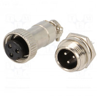 Plug; microphone; female; PIN: 7; for cable; straight; 6mm