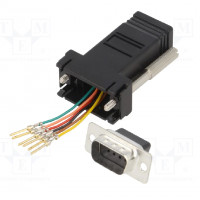 Transition: adapter; D-Sub 25pin female,RJ45 socket; red