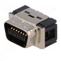 Plug case; PIN: 14; Locking: latch; for cable; Mini D Ribbon