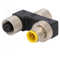 Adapter; M12 female,RJ45 plug; D code-Ethernet; PIN: 4; IP65; 1m