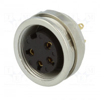 Connector: M16; plug; female; soldering; for cable; PIN: 4; 5A; 250V
