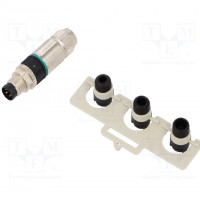 Connector: M8; female; PIN: 5; angled 90°; plug; 3A; IP65,IP67; 30V