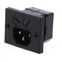 Connector: AC supply; socket; male; 1A; 250VAC; IEC 60320; 10mH