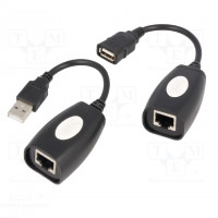 USB extender; DC 1,3/3,5 socket,RJ45 socket,USB A socket; 100m