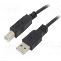 Cable; USB 2.0; USB A plug,USB C plug; nickel plated; 2m; 480Mbps