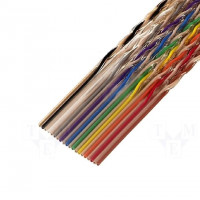 Wire: ribbon; 1.27mm; stranded; Cu; 20x28AWG; unshielded; PVC; 49V