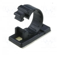 Self-adhesive cable holder; grey; L: 350mm; Cable P-clips; 20pcs.