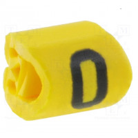 Markers; Marking: F; 4 to 10mm; PVC; yellow; -30 to 60°C; leaded; PA-2