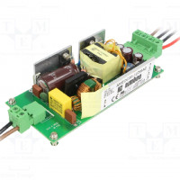 Power supply: switched-mode; open; 65W; 100 to 370VDC; 80 to 264VAC