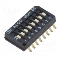 Switch: DIP-SWITCH; Poles number: 8; ON-OFF; 0.025A/24VDC; Pos: 8