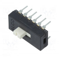 Switch: slide; Pos: 2; DPDT; 6A/125VAC; ON-OFF; No.of term: 6